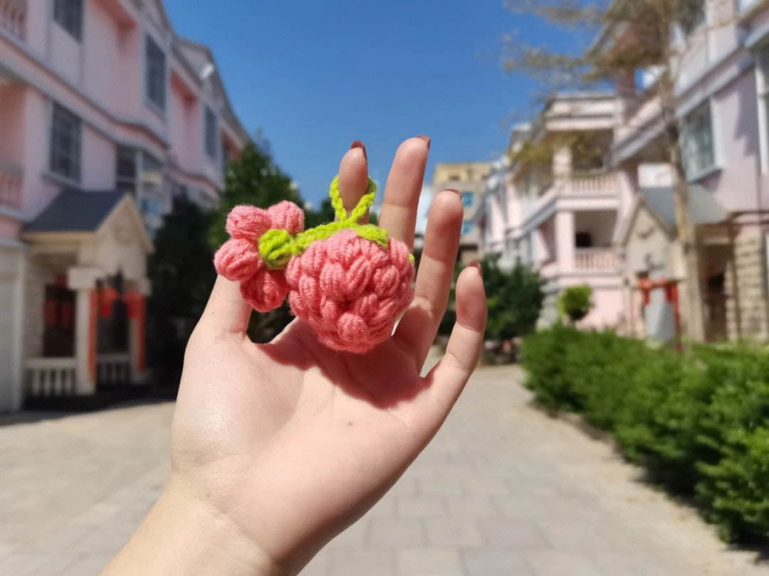 泡芙草莓的钩法图解图片