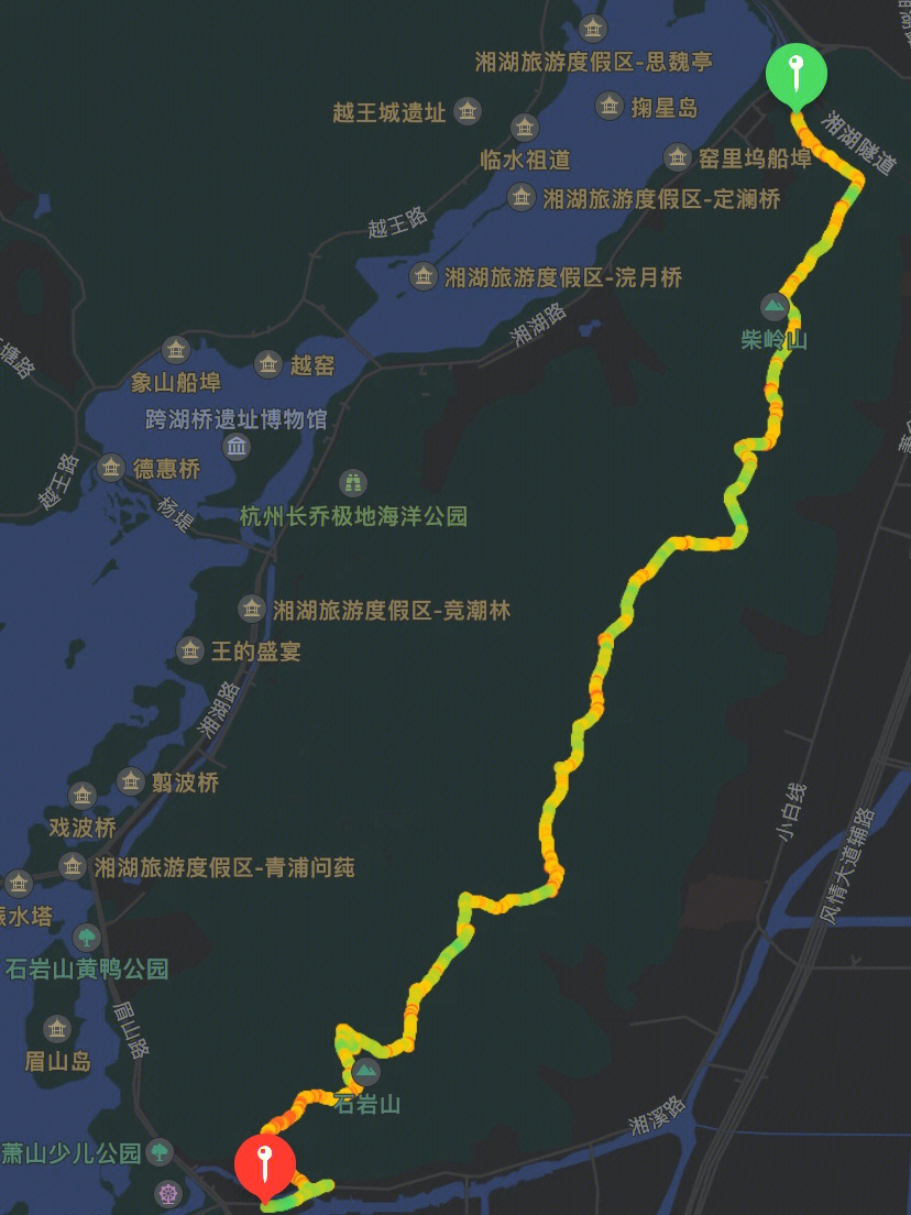 湘湖毅行路线图片