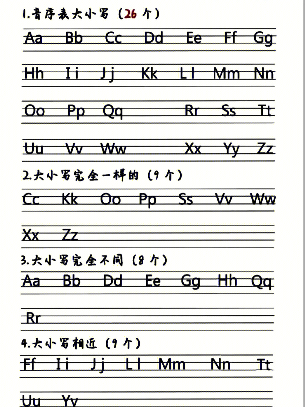 一年级音序表正确写法图片