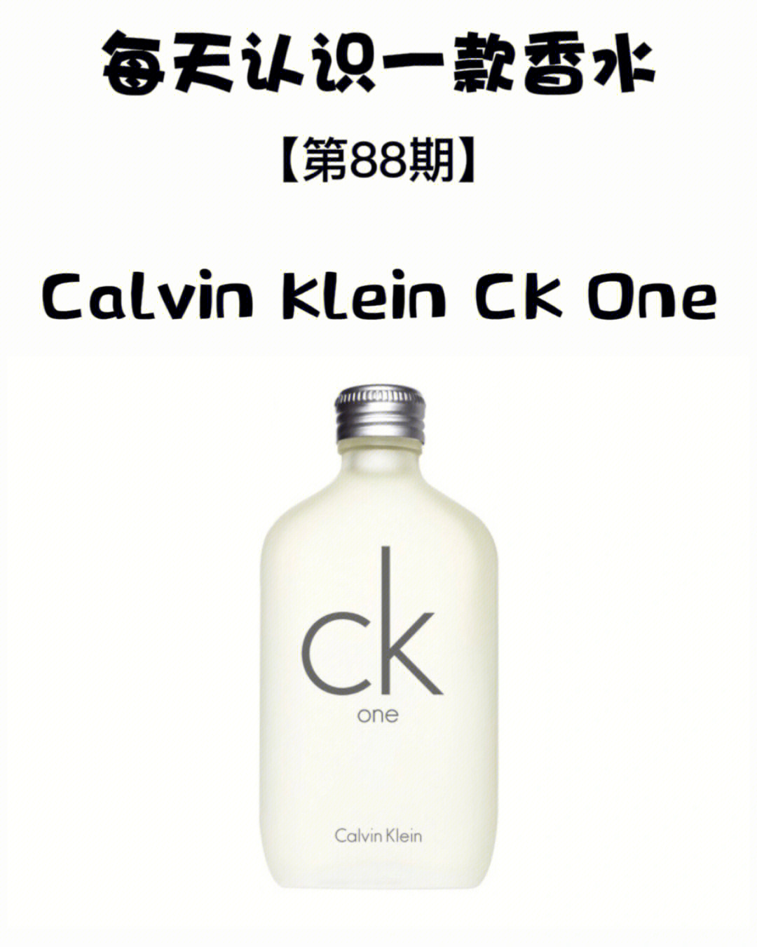 每天认识一款香水「ck one」