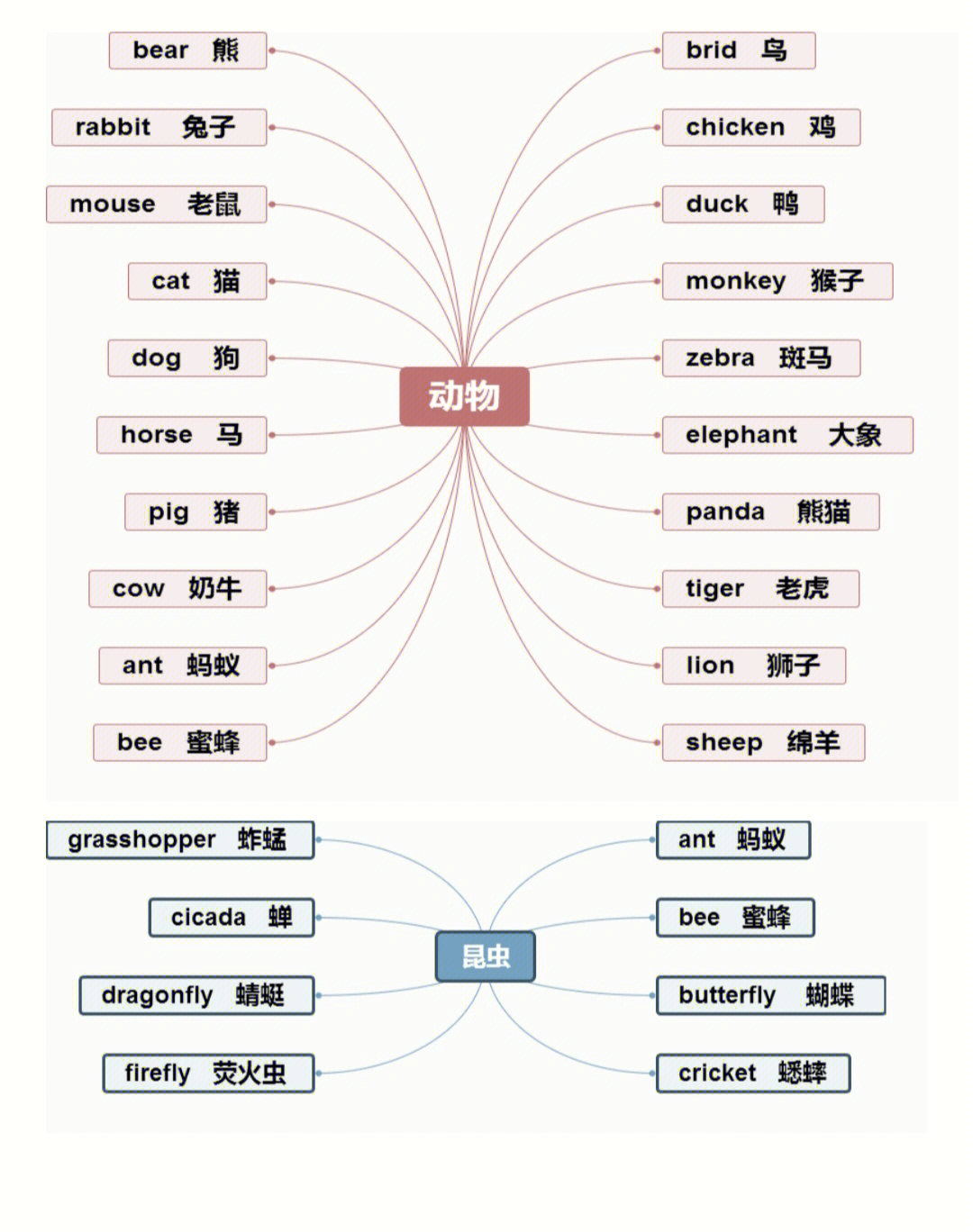 小学英语思维导图