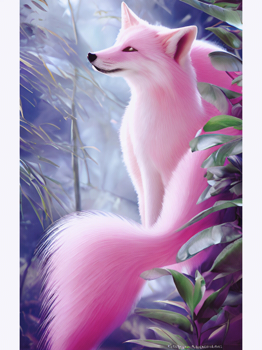 粉色九尾狐寓意图片