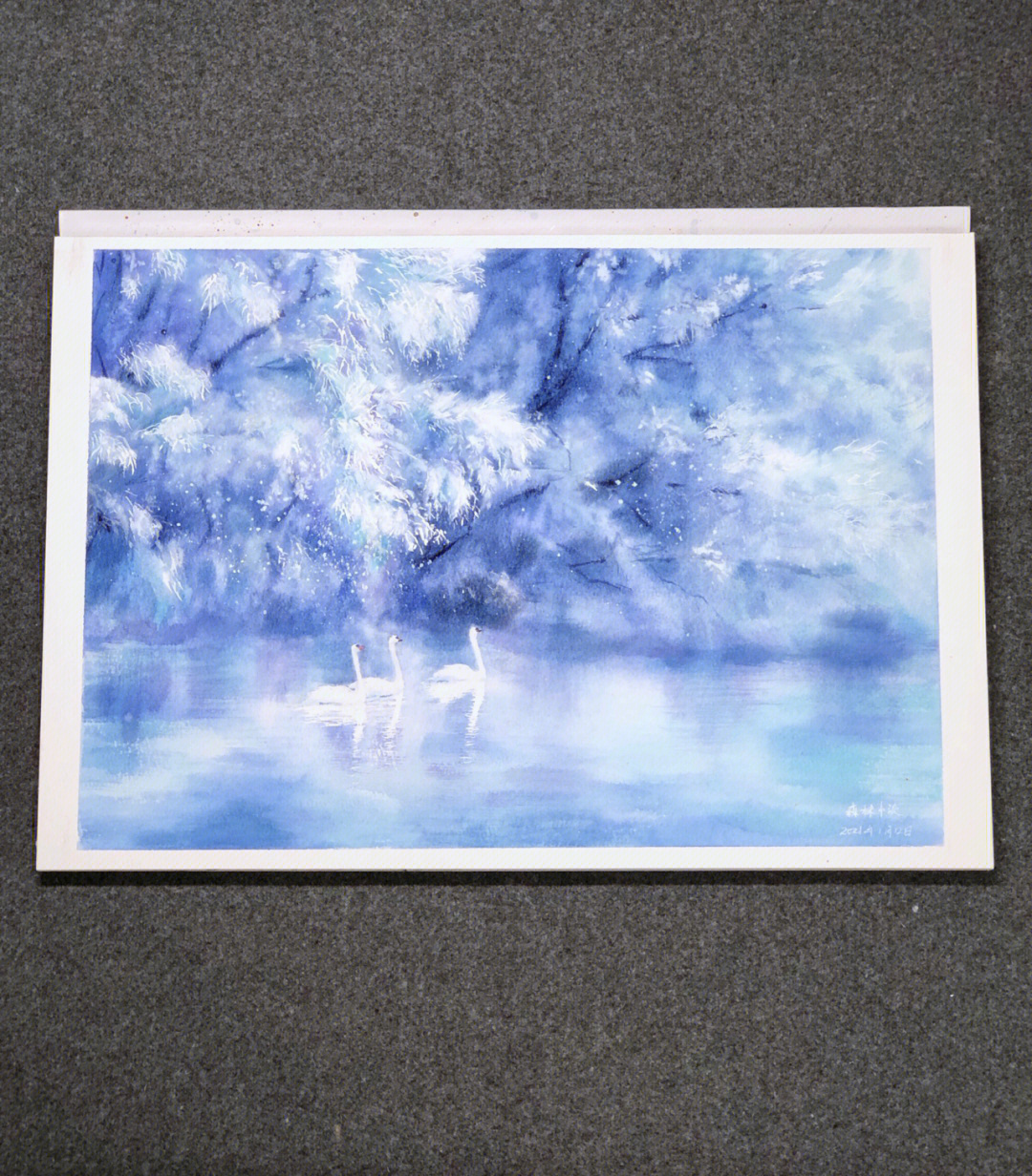 水彩画湖面的画法图片
