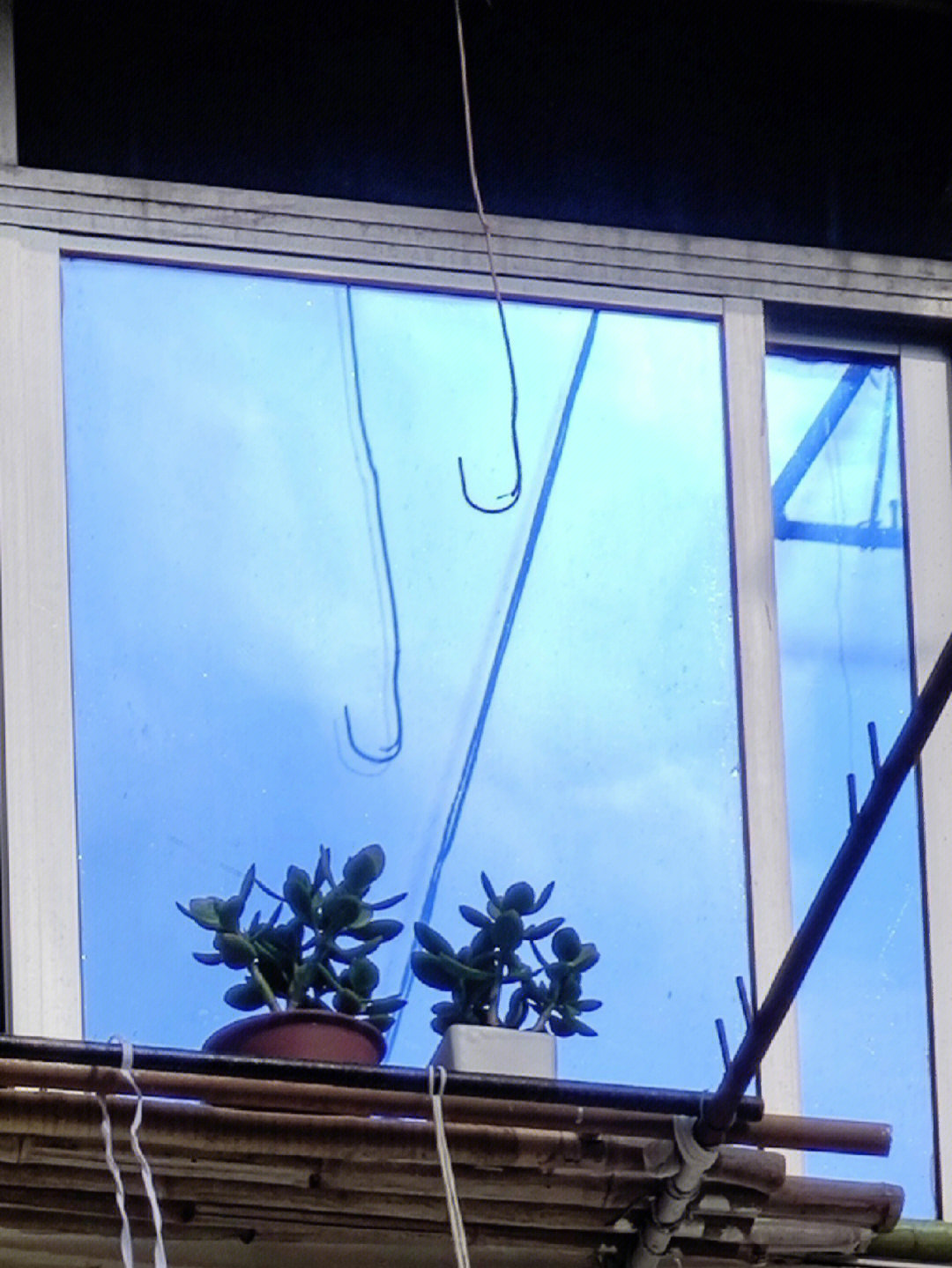 90年代蓝色玻璃窗户图片