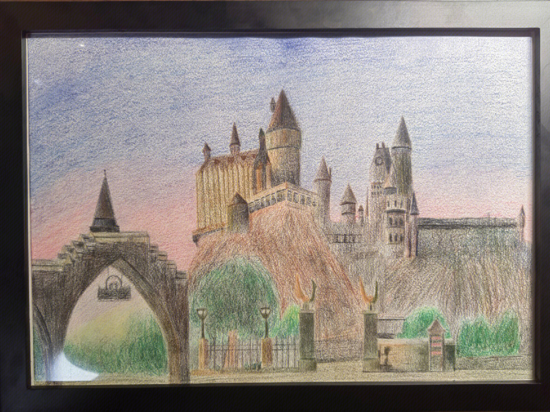 哈利波特城堡素描图片