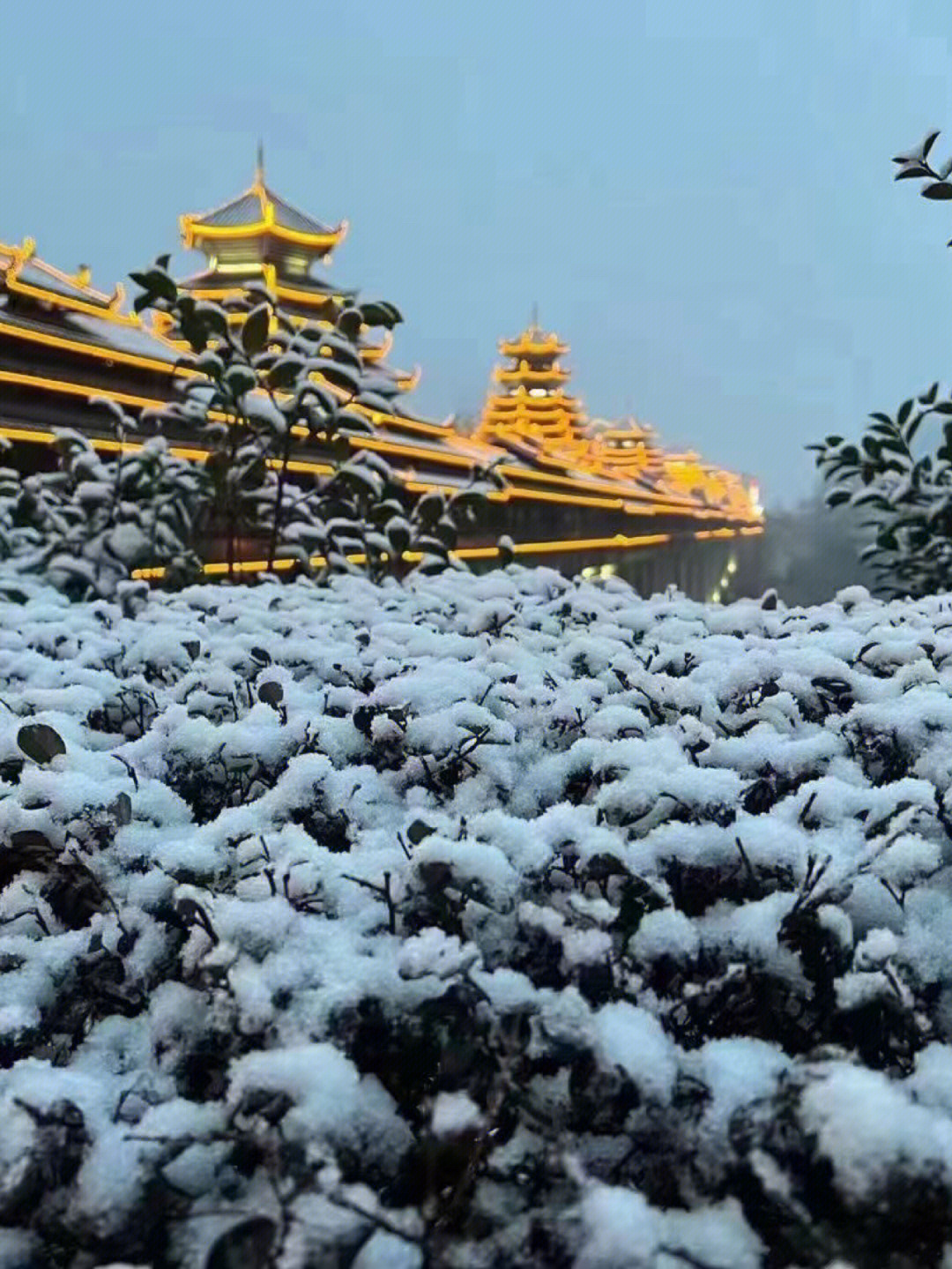 广水三潭雪景图片