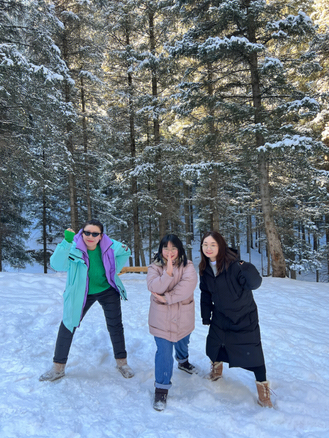 雪景合照自拍姿势新疆雪景