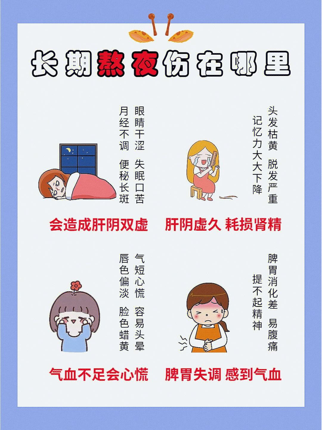 熬夜的危害漫画图片