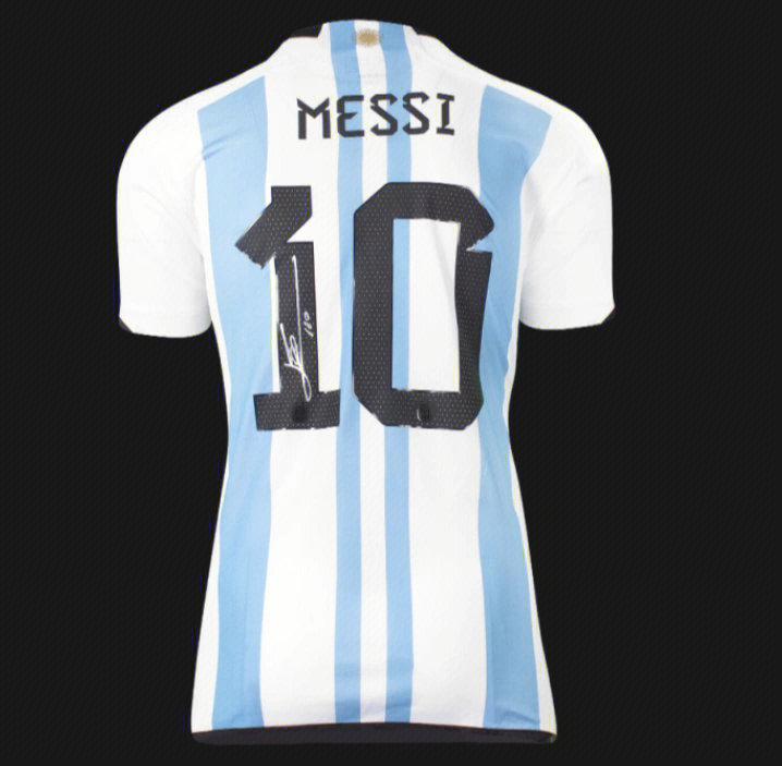 梅西签名球衣2022世界杯阿根廷主场球衣