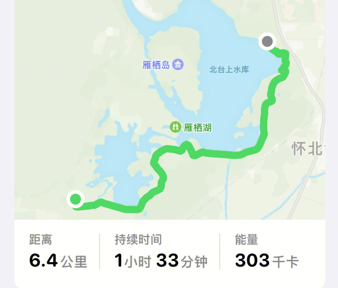 雁栖湖徒步路线图图片