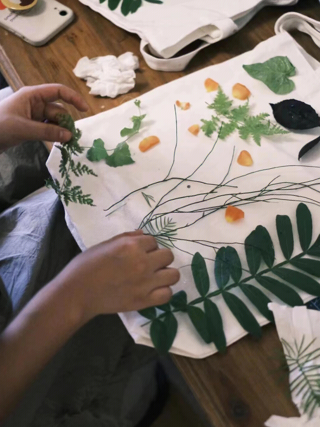 植物拓染的方法图片