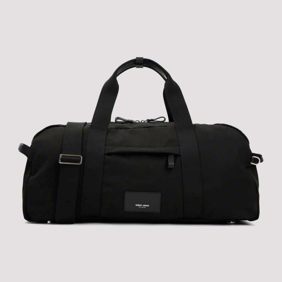 giorgio armani 男士黑色尼龙中号旅行包 10200