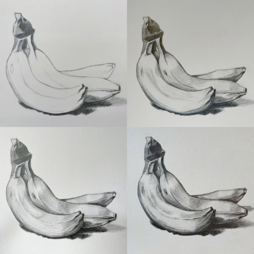 剥开的香蕉素描图片