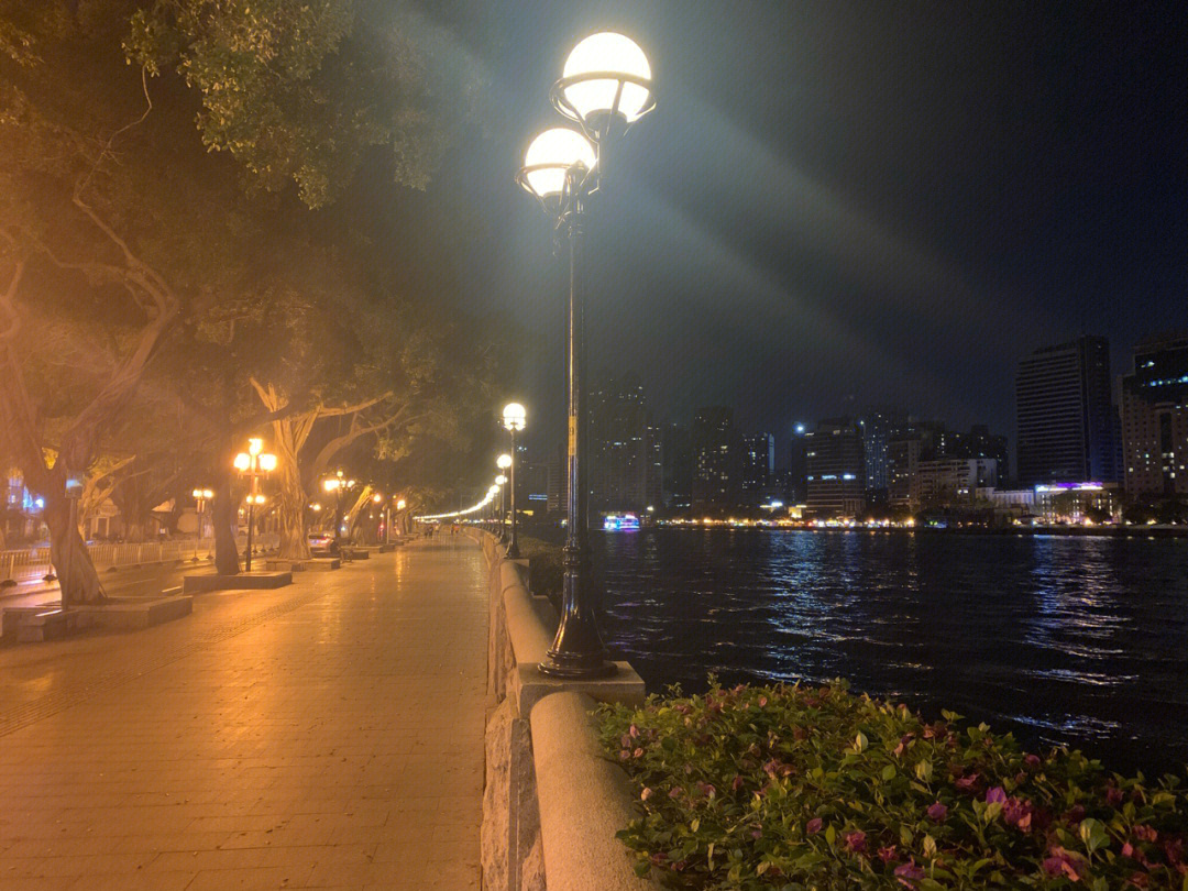 江边散步的一个晚上