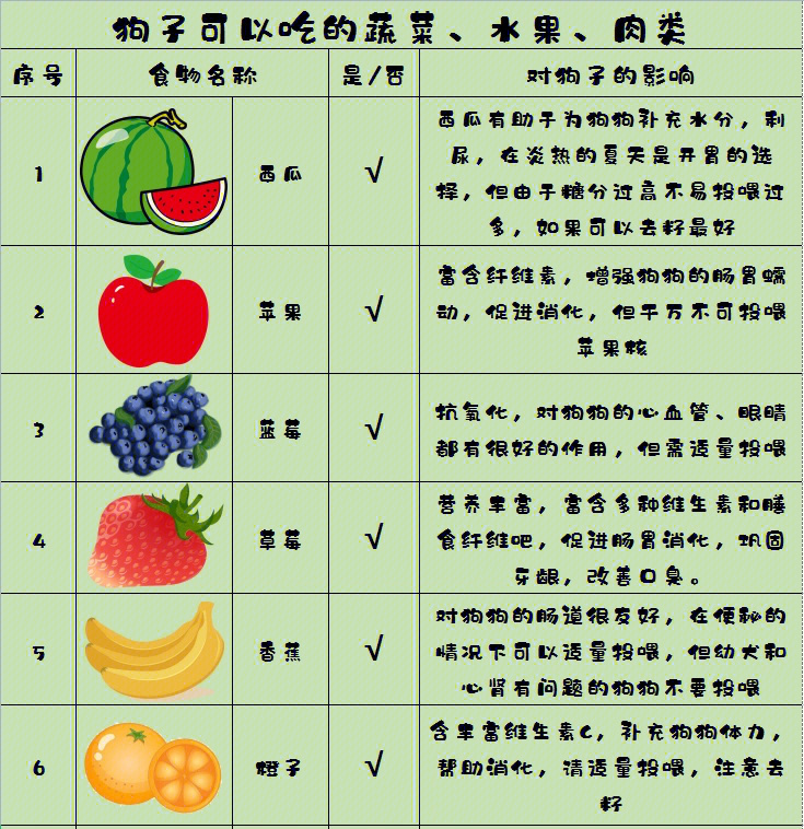 狗狗们可以吃的蔬菜瓜果合集虽然这里面有一些东西对狗狗的身体有好处