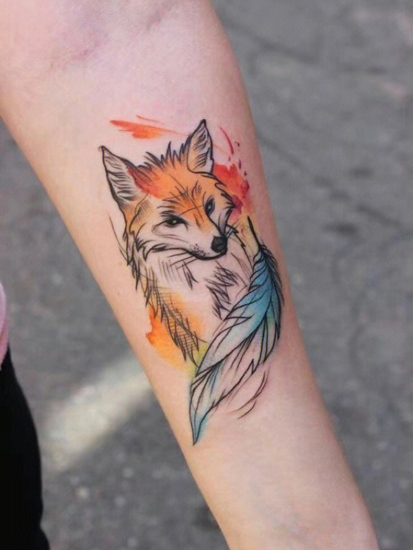 狐狸头纹身图案大全图片