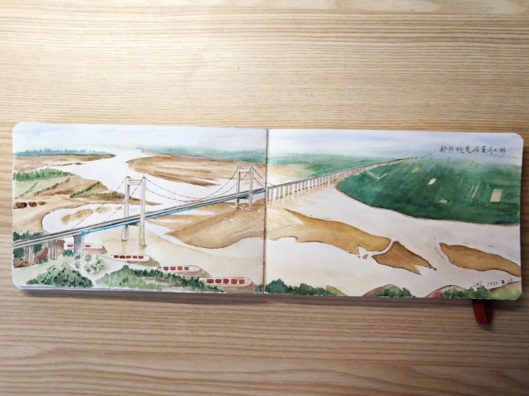 保定巨力大桥绘画图片