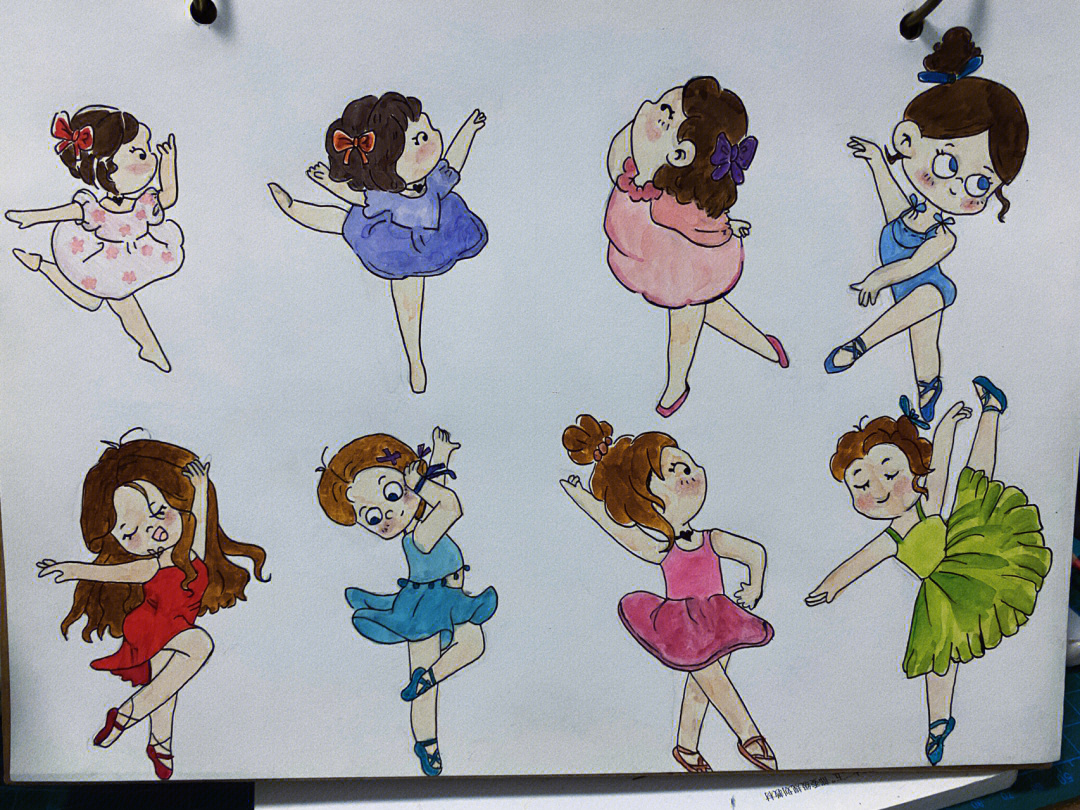 跳舞的小女孩绘画图片