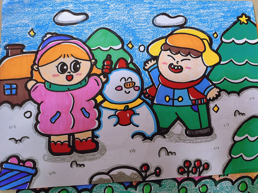 描写冬天的绘画作品图片