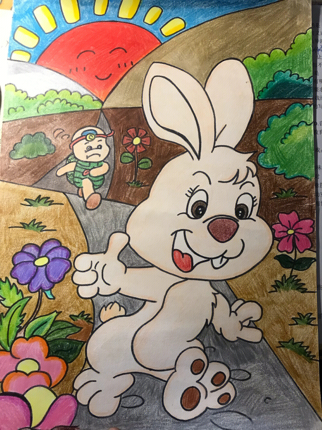 兔子和乌龟赛跑简笔画图片