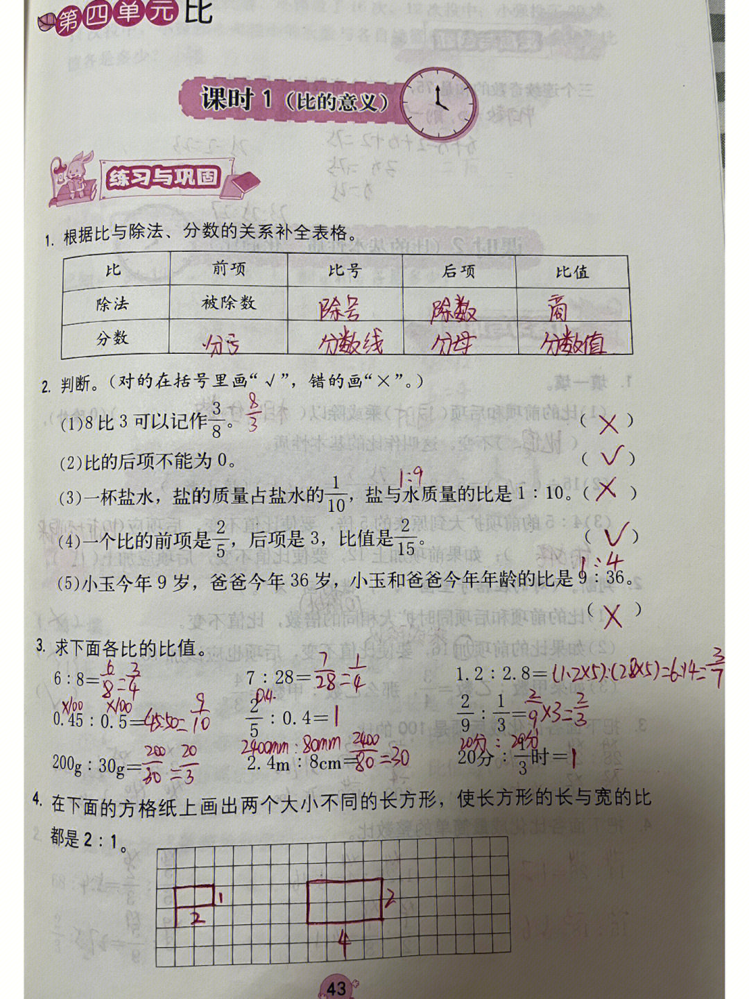 人教版六年级上册数学学习与巩固