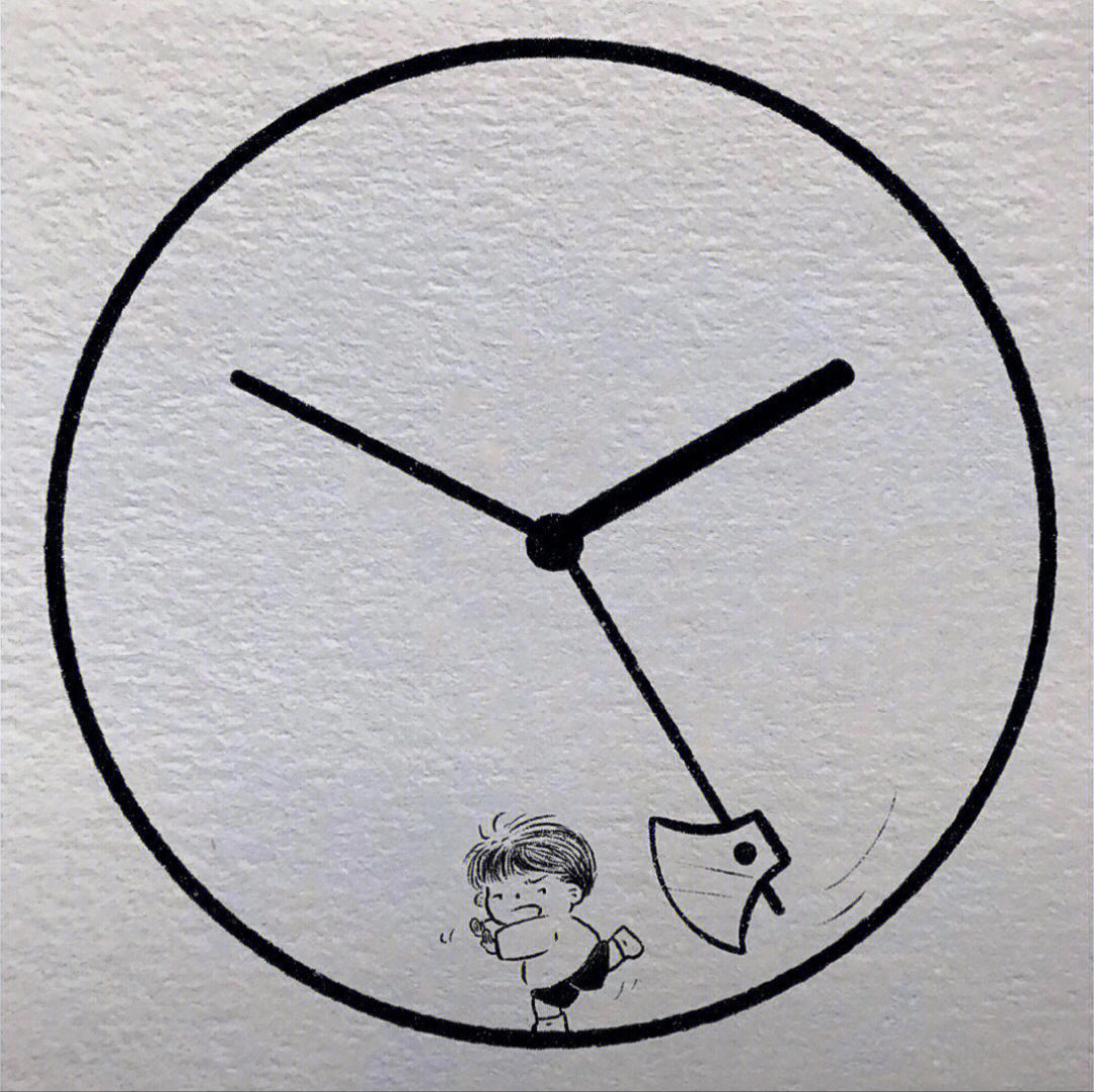简单画的可爱的时钟图片