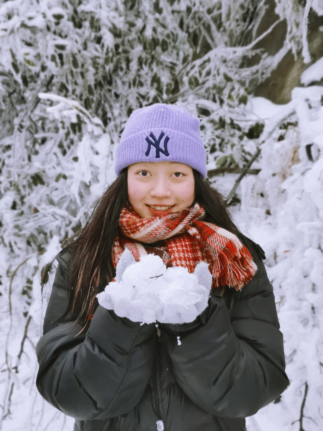 南岳雾凇Ⅰ第一次见雪的南方妞玩到全身湿透