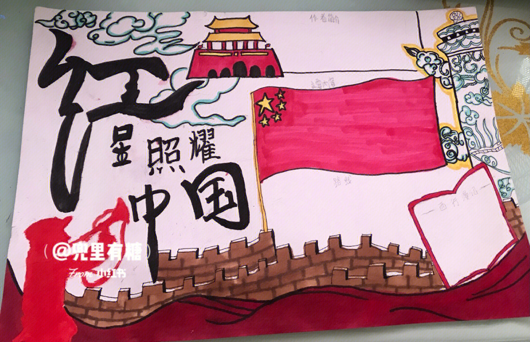 红星照耀中国手绘海报图片