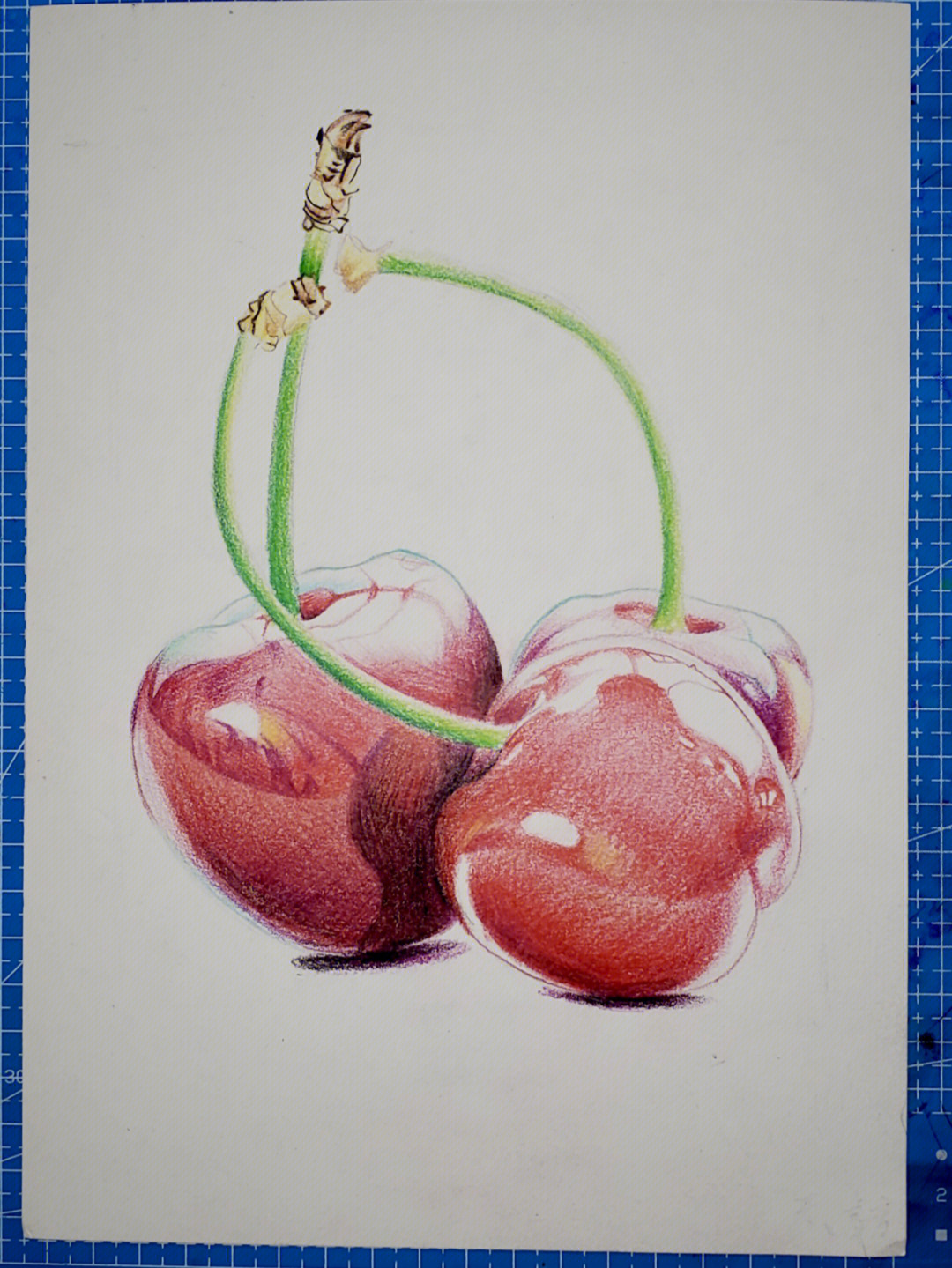樱桃彩铅画教程步骤图图片