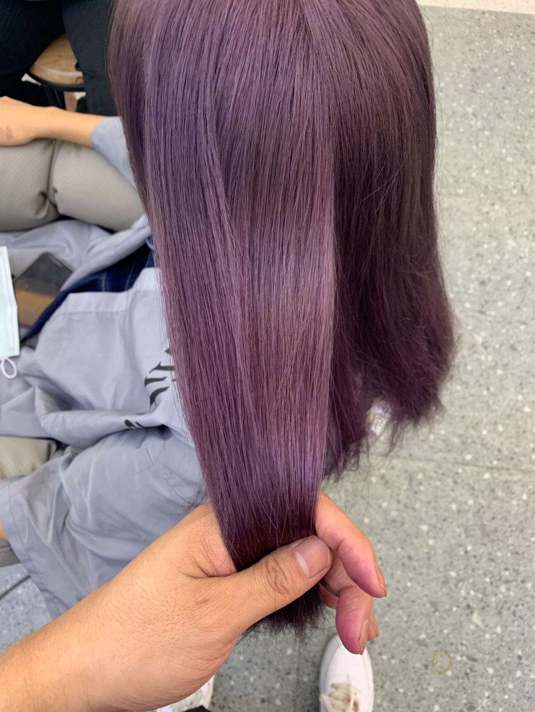 奶芋紫色染发调色图片