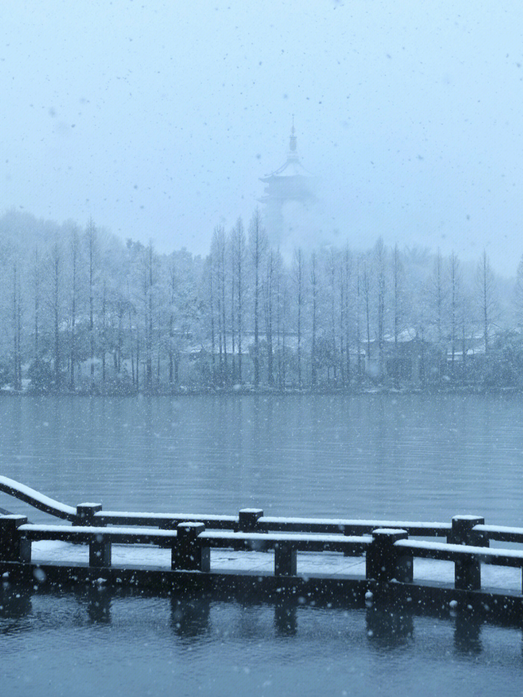 杭州城市雪景图片