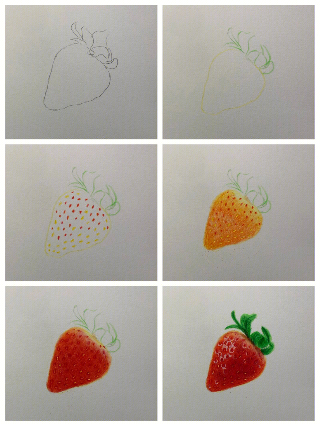 彩铅画草莓步骤图片