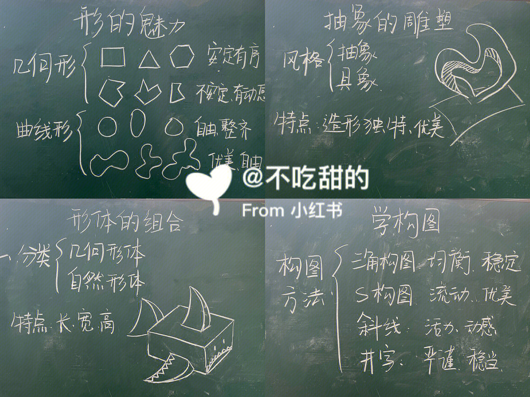 的组合抽象的雕塑学构图#小学美术教师资格证面试#小学美术板书设计