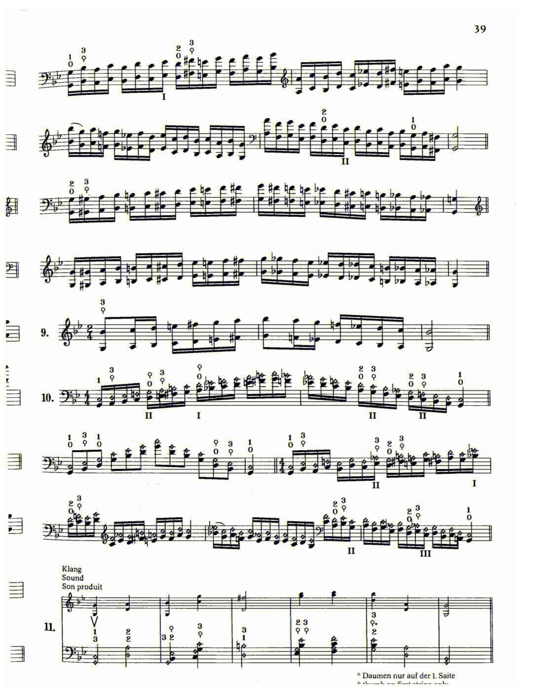 大提琴双音音阶示范图片