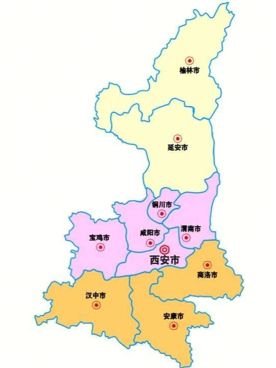 陕西省各市县地图