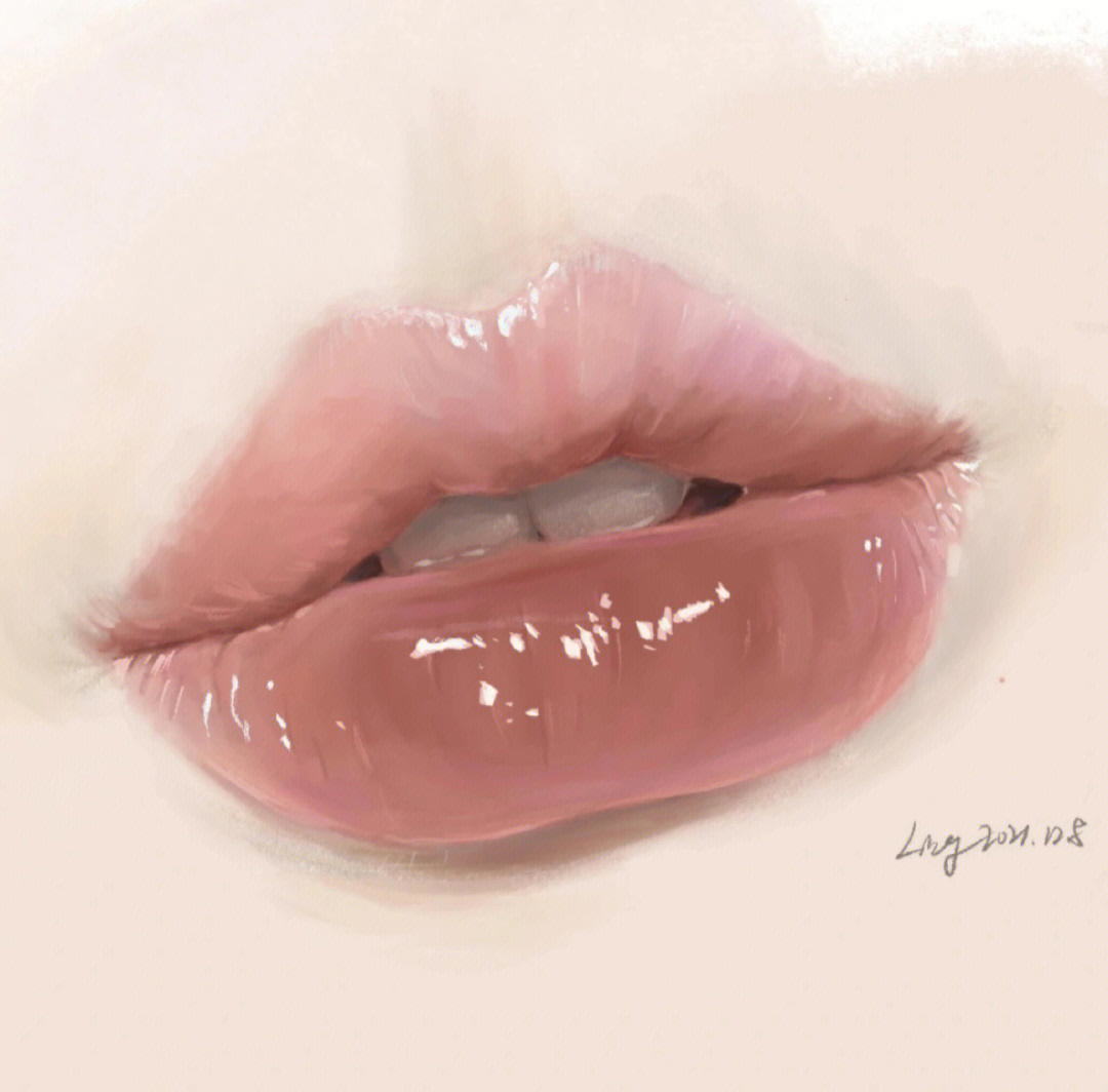 嘴唇画法 手绘图片