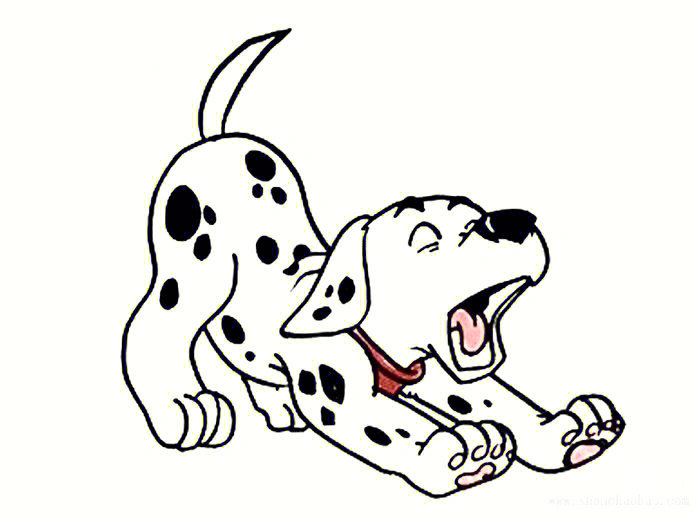 斑点狗卡通简笔画图片
