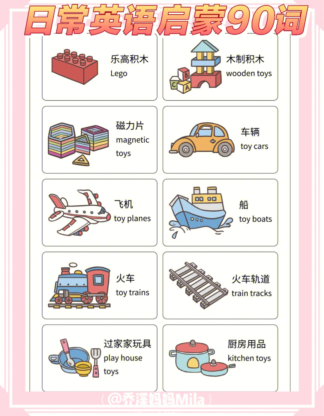 关于玩具的英语单词图片