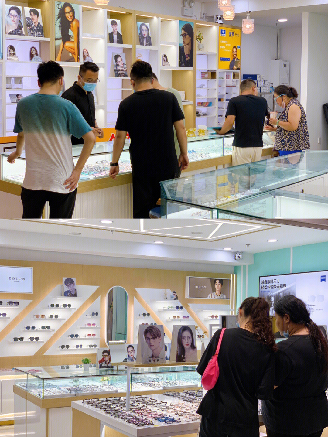 国际商场的新华视光店里眼镜分区明确,大牌款,特价款,方便找和试戴