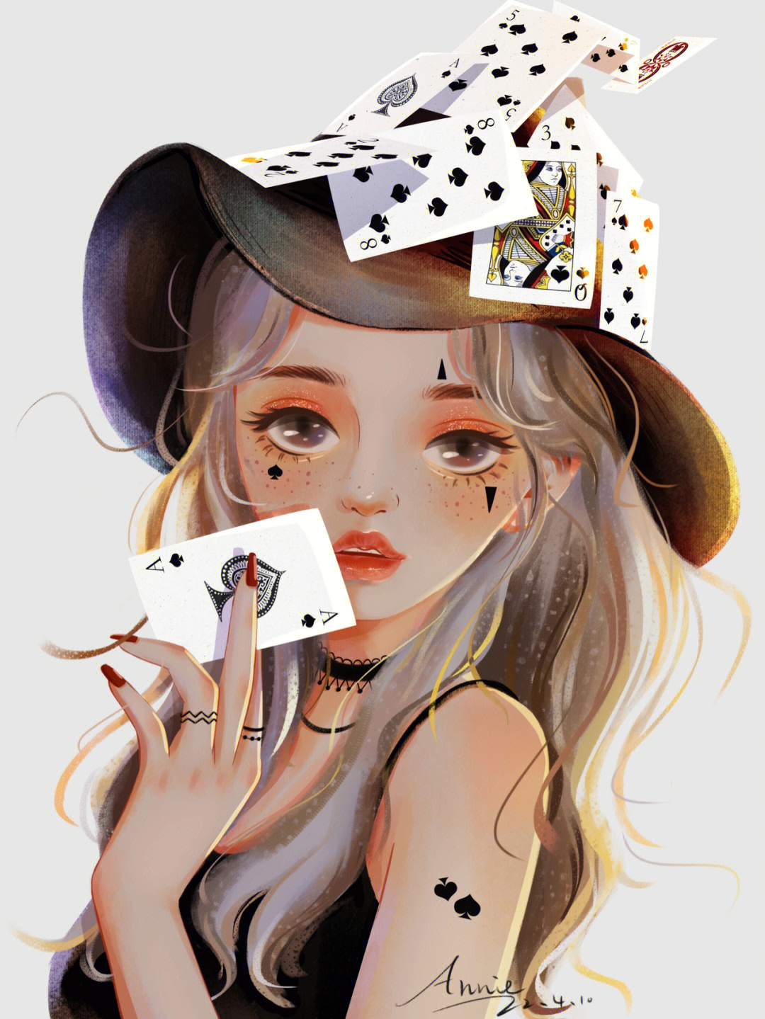扑克牌动漫人物少女图片