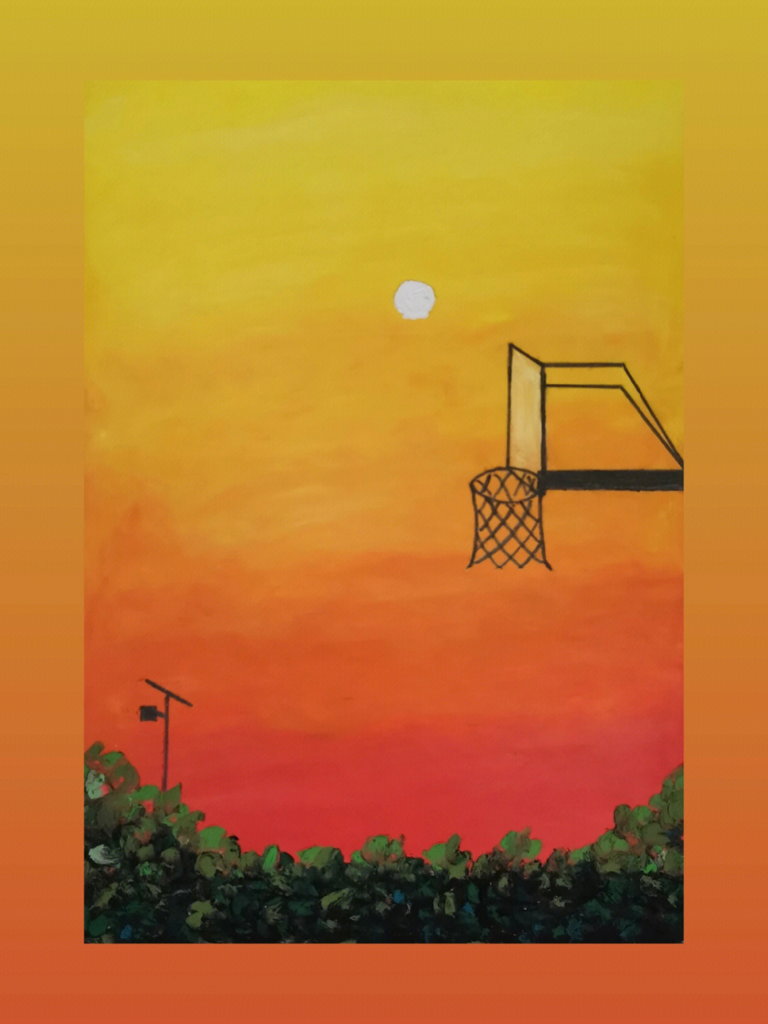 篮球场画画作品图片