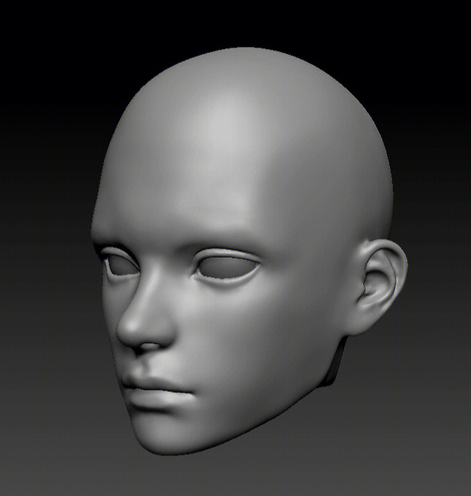 zbrush人头三视图图片