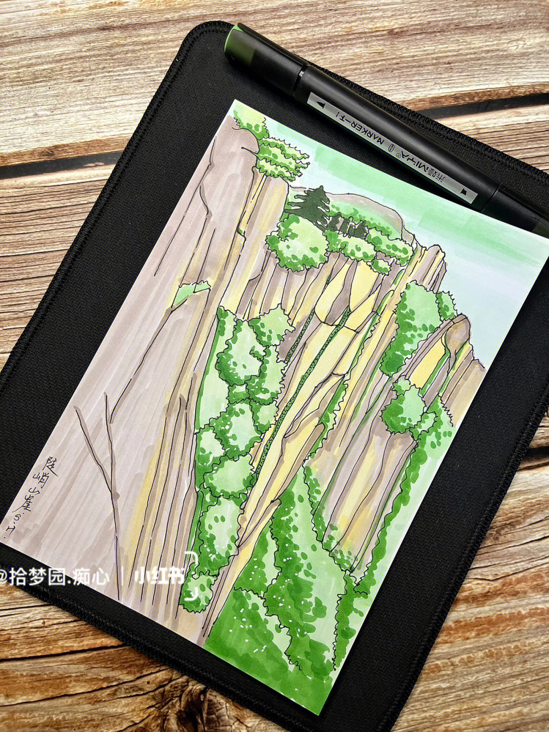 马克笔森林风景画教程图片