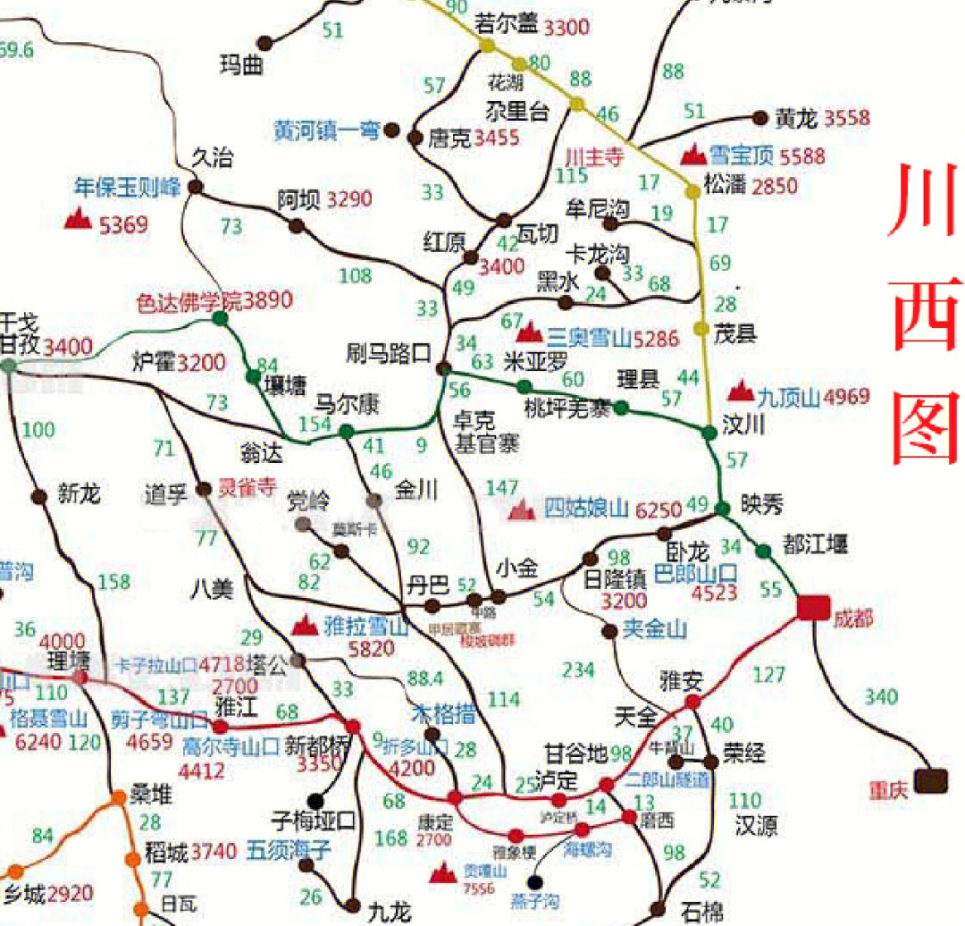 川西详细地图图片