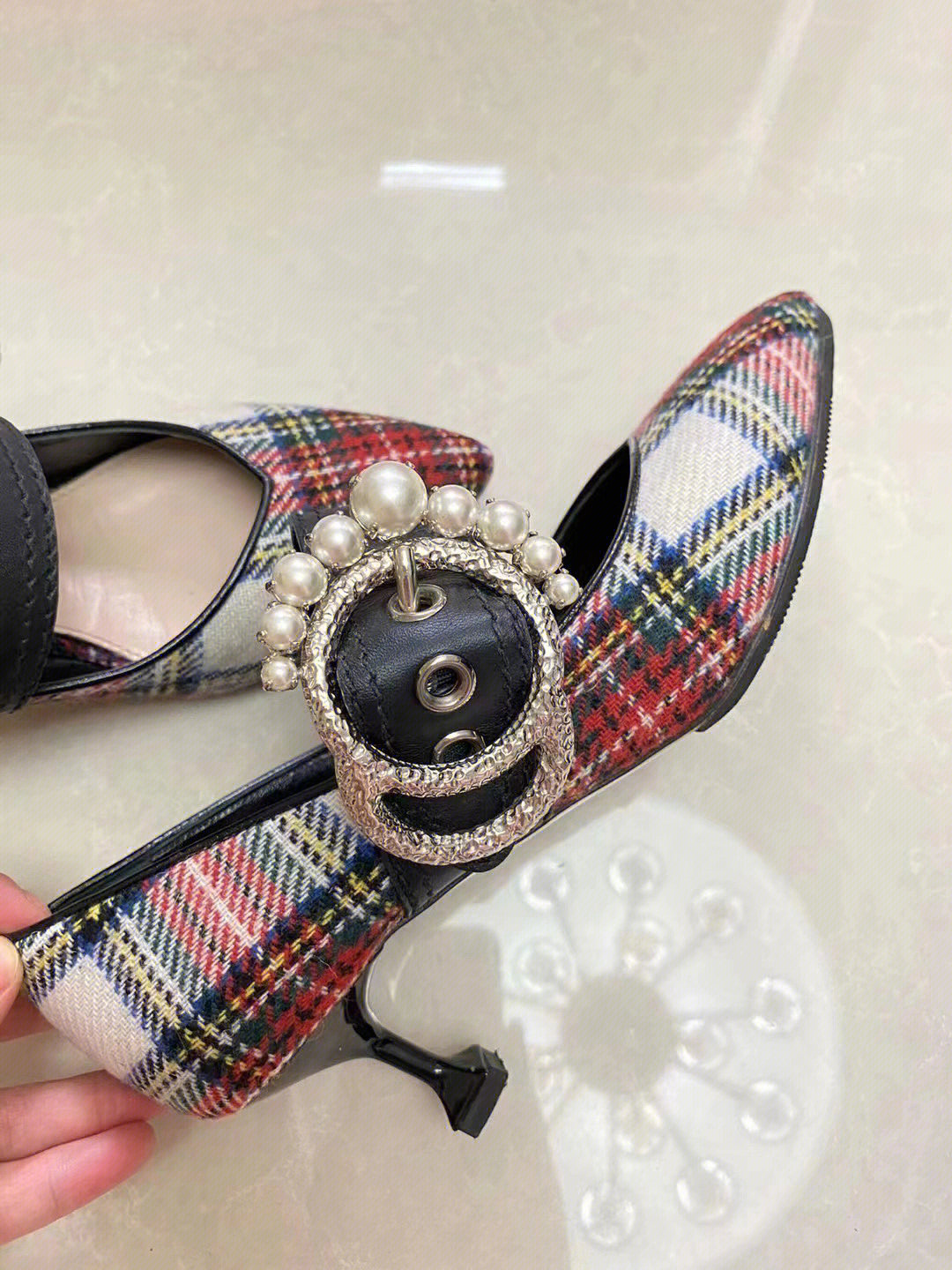 miumiu缪缪珍珠扣单鞋 正品 💰1299