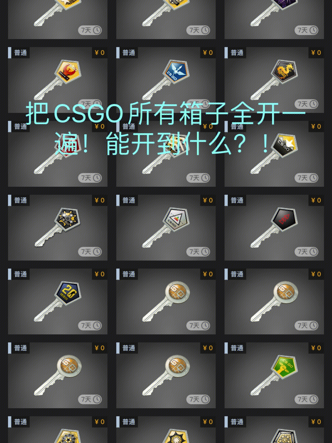 把csgo所有箱子全开一遍能开到什么