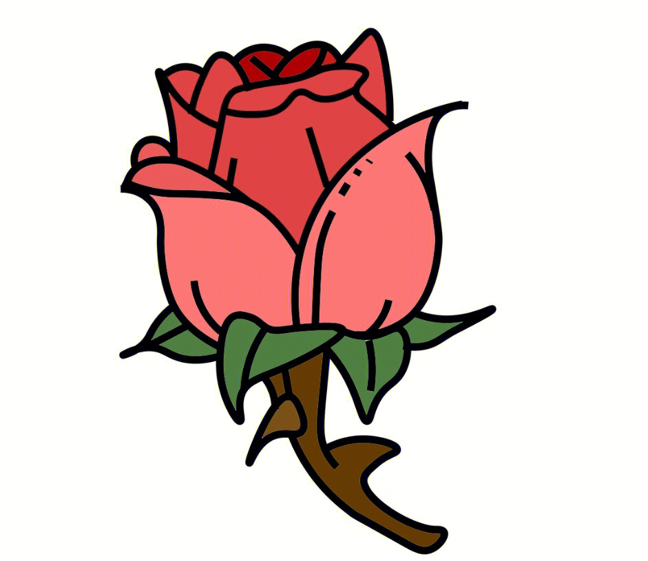 玫瑰花的画法卡通图片图片