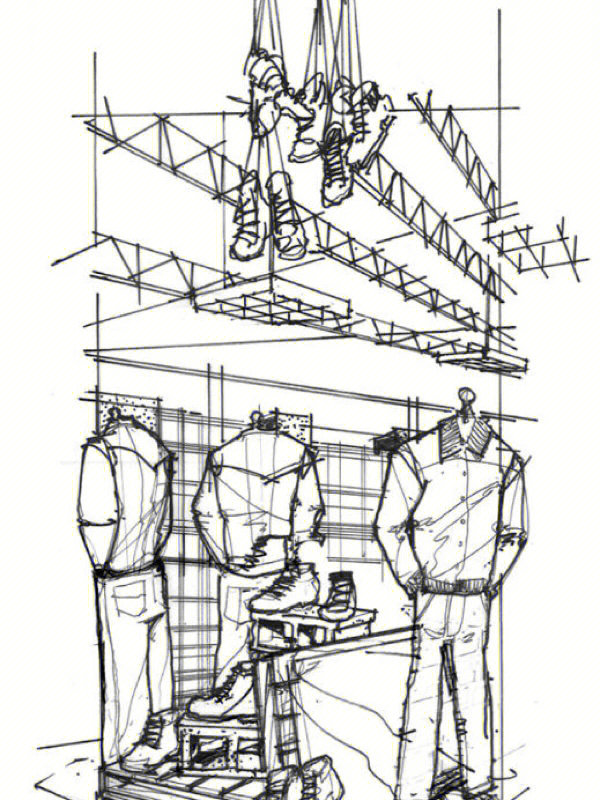 速写男装店面图片