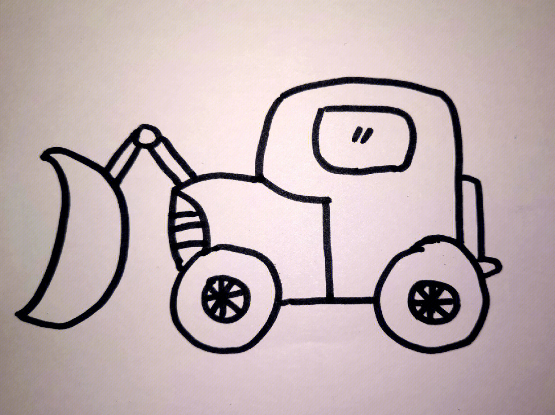 儿童画推土机简单画法图片
