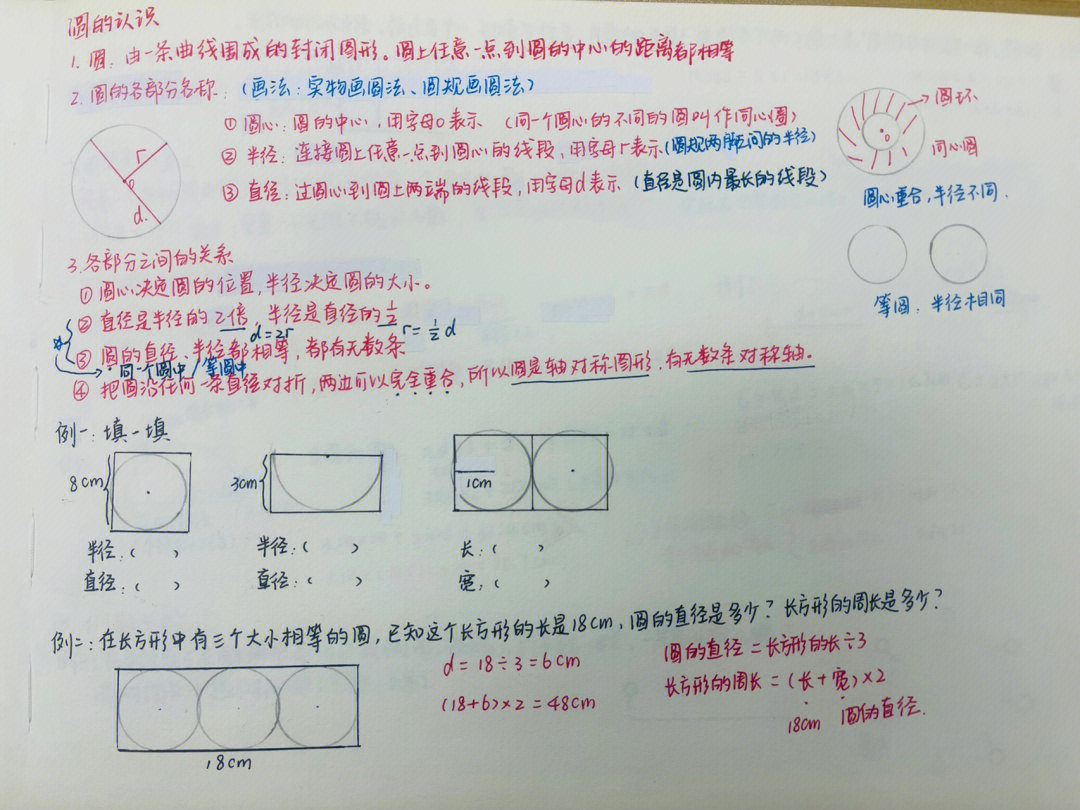 六年级#圆的认识#笔记#小学数学#数学笔记#我爱学习